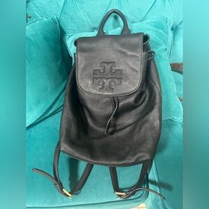 Tory Burch Black Leather Backpack